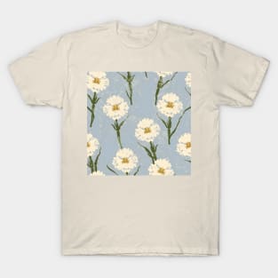 White Carnations Pattern T-Shirt